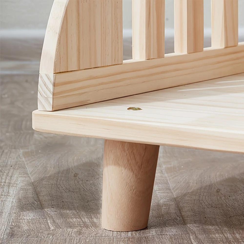 Minimalist Wooden Elevated Dog Bed | Semi-Enclosed Moisture-Proof Design | XS Size