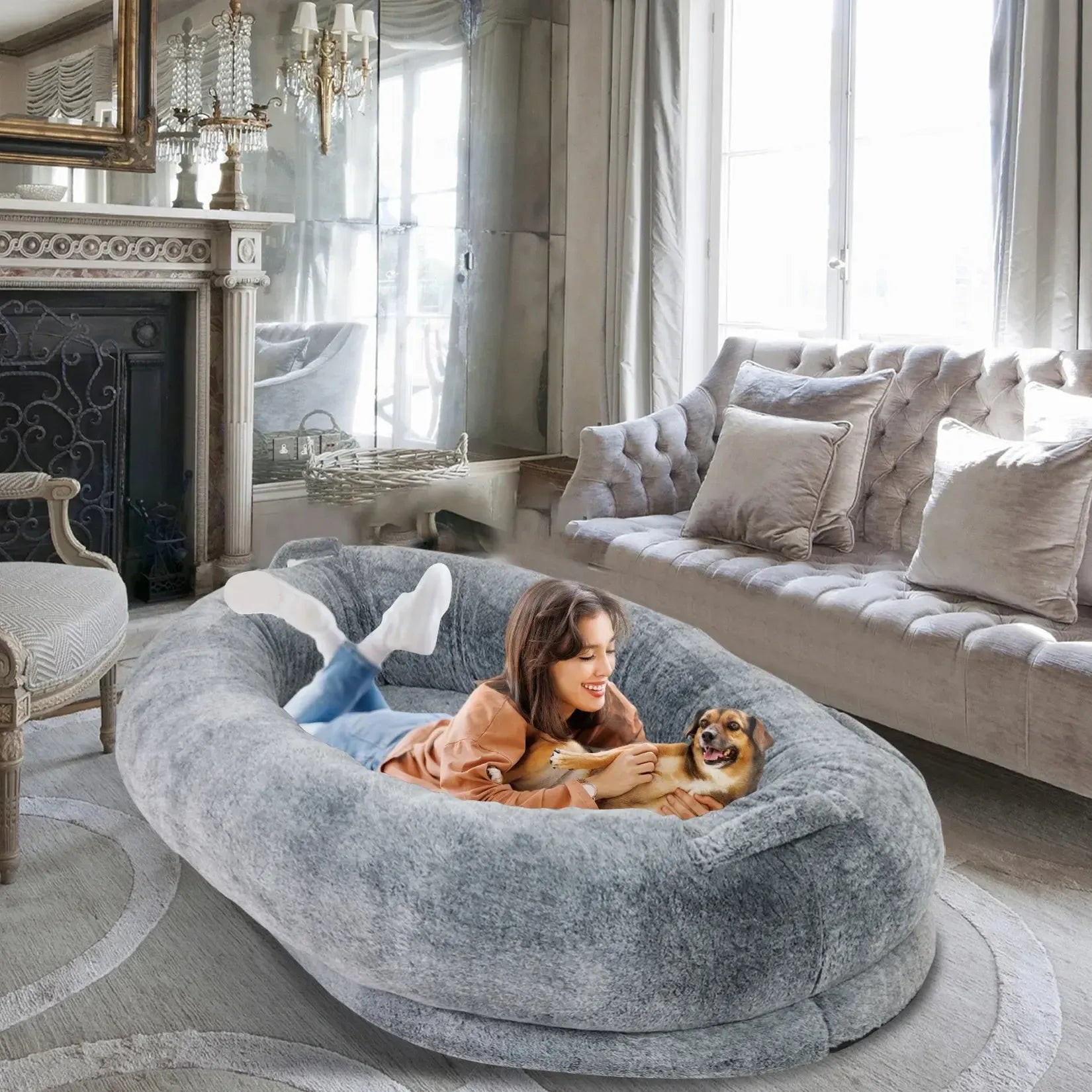 Orthopedic Washable Human Dog Bed For Adults And Large Dogs