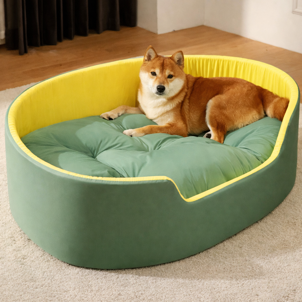 Orthopedic Washable Sherpa Fleece Dog Sofa Bed