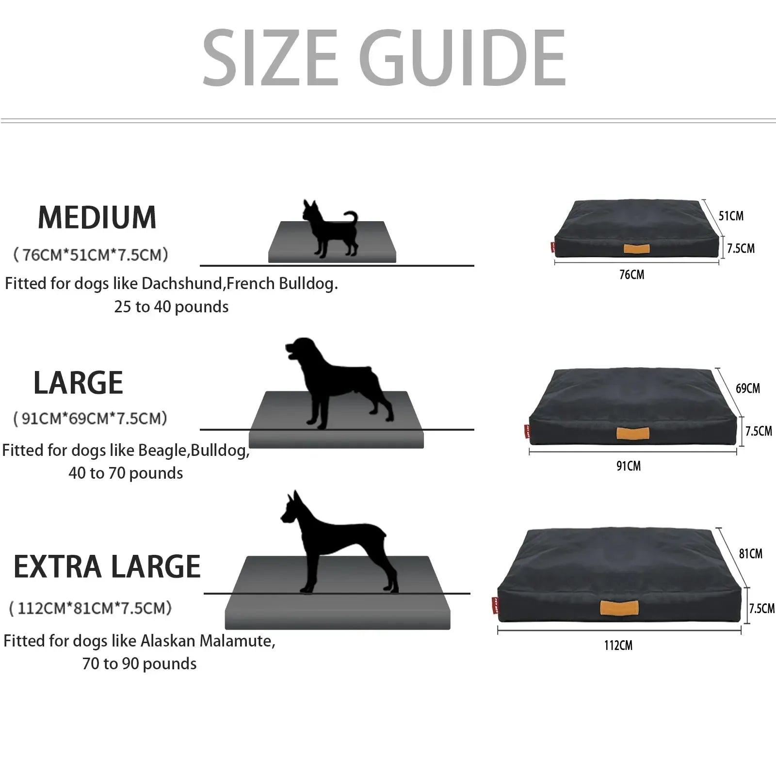 Orthopedic Waterproof Washable Oxford Dog Bed With Handle