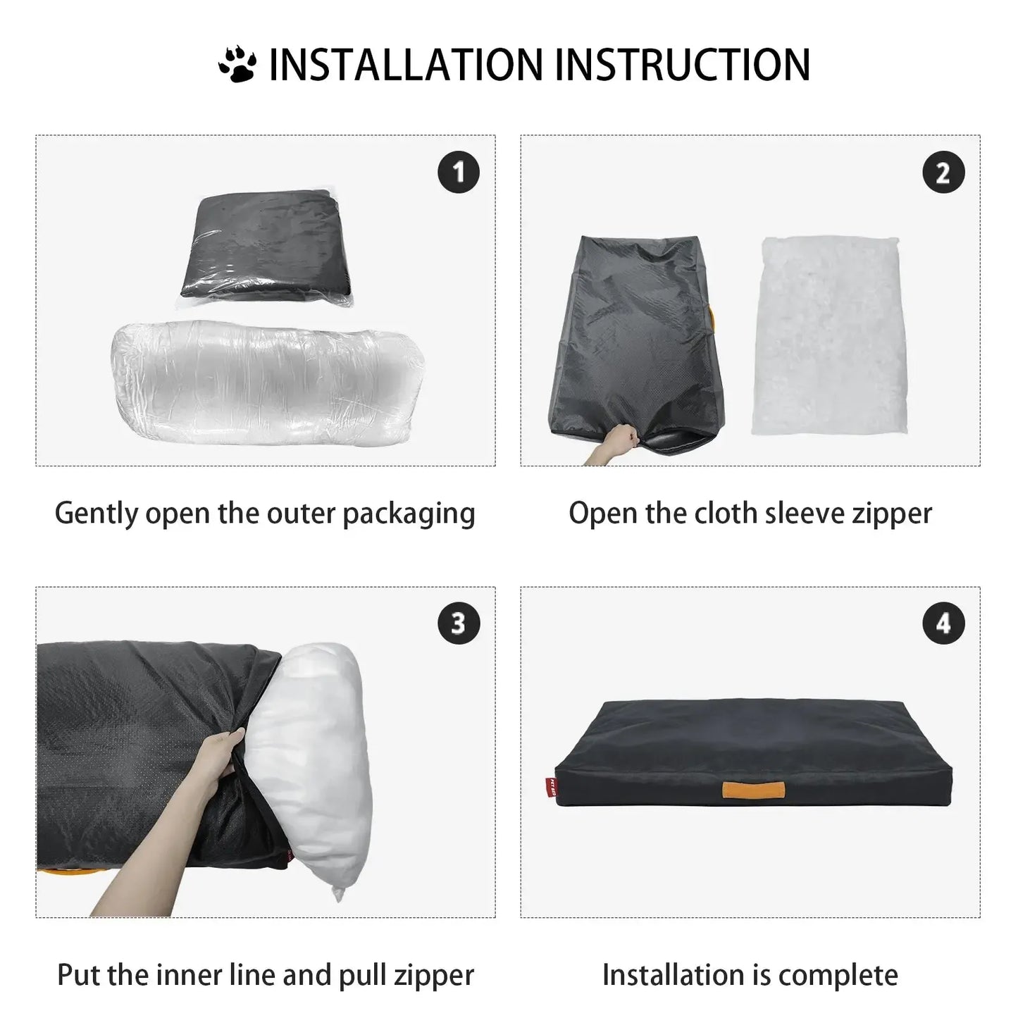 Orthopedic Waterproof Washable Oxford Dog Bed With Handle