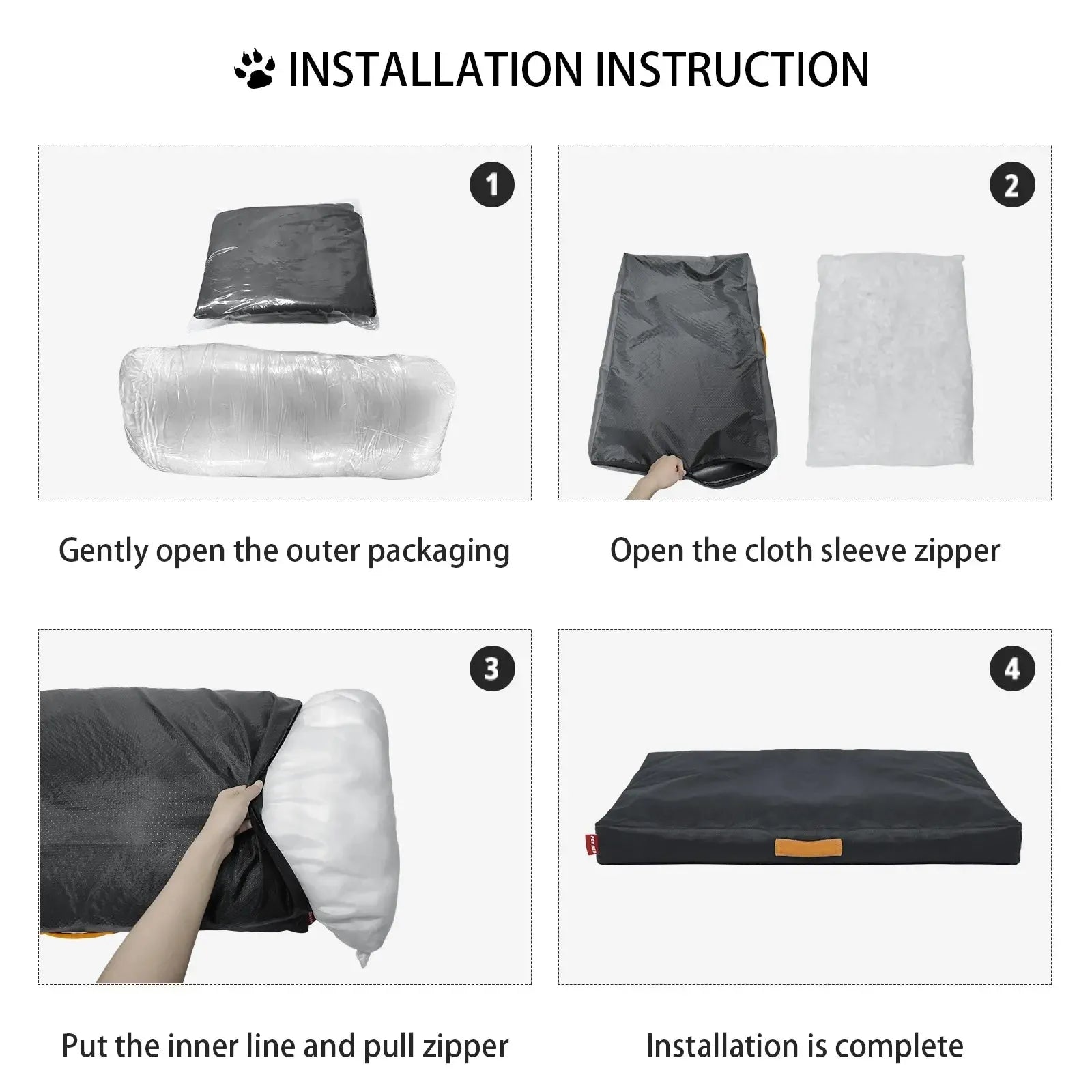 Orthopedic Waterproof Washable Oxford Dog Bed With Handle