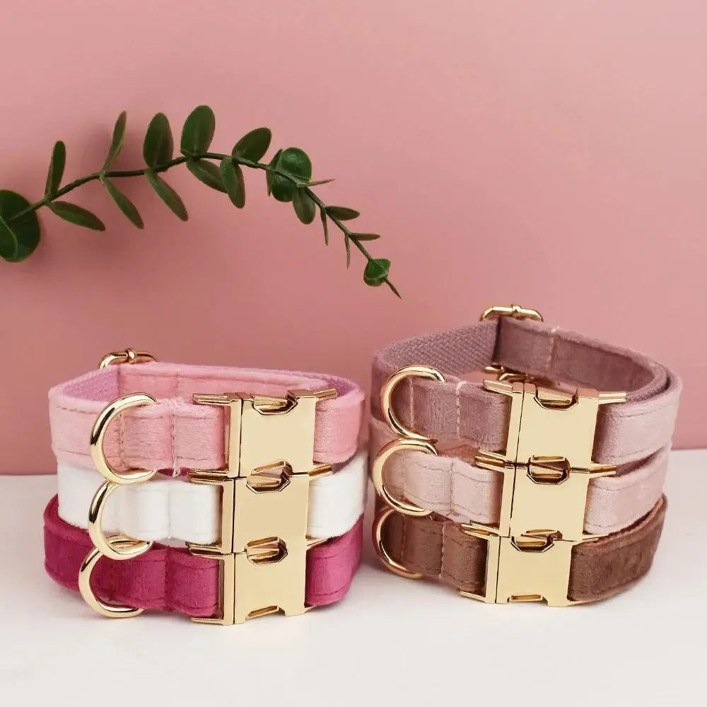 Pink Velvet Dog Collar