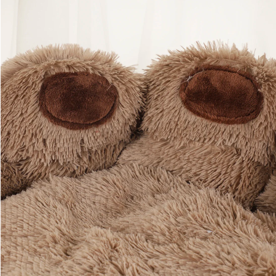 Plush Calming Paw Dog Bed