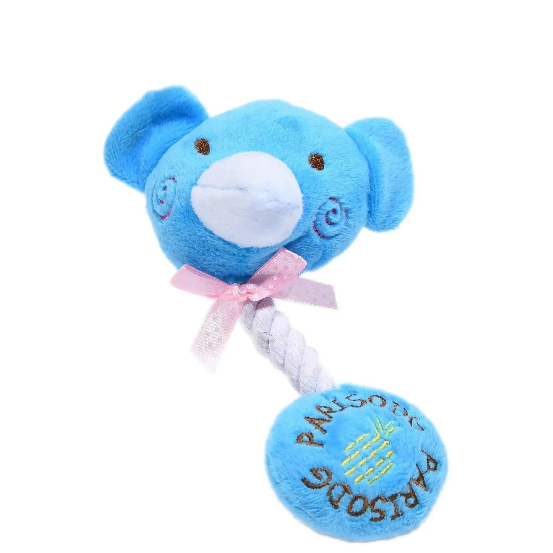 Plush Squeaky Rope Dog Toy – 17cm Puppy Chew Toy