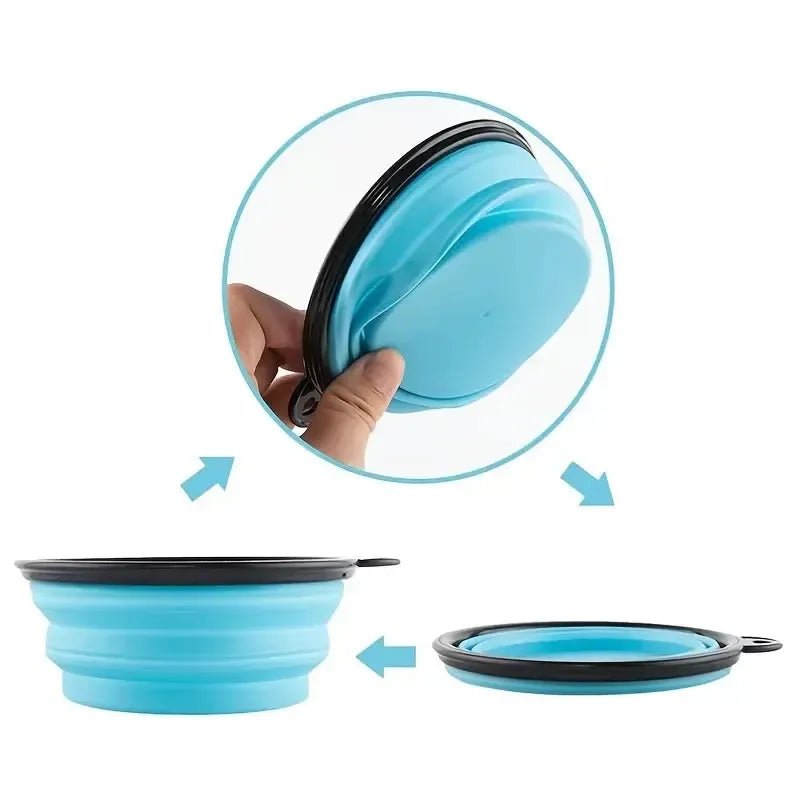 Portable Collapsible Travel Silicone Dog Water & Food Bowl