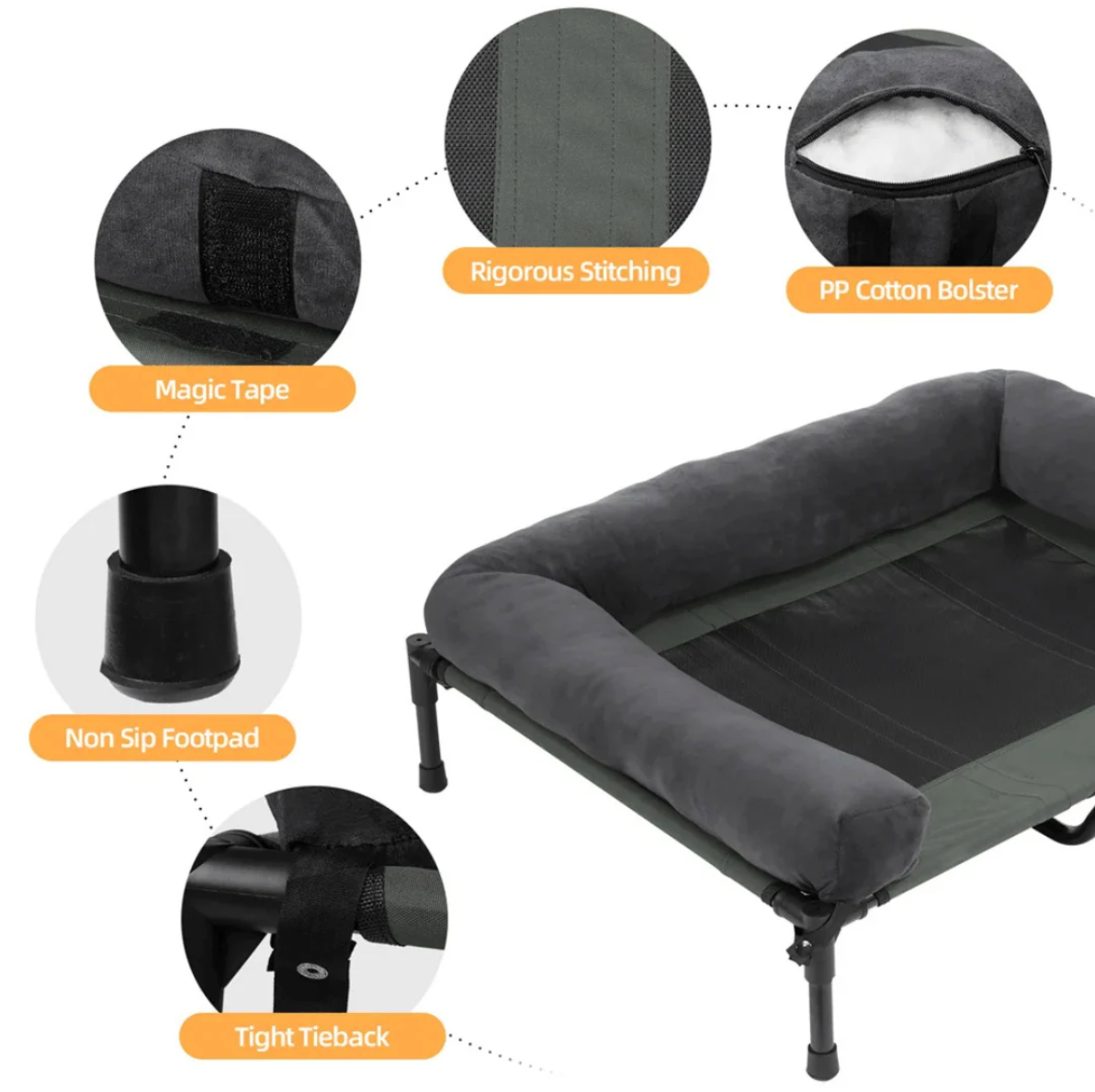 Raised Orthopedic Dog Bed with Cooling Mesh