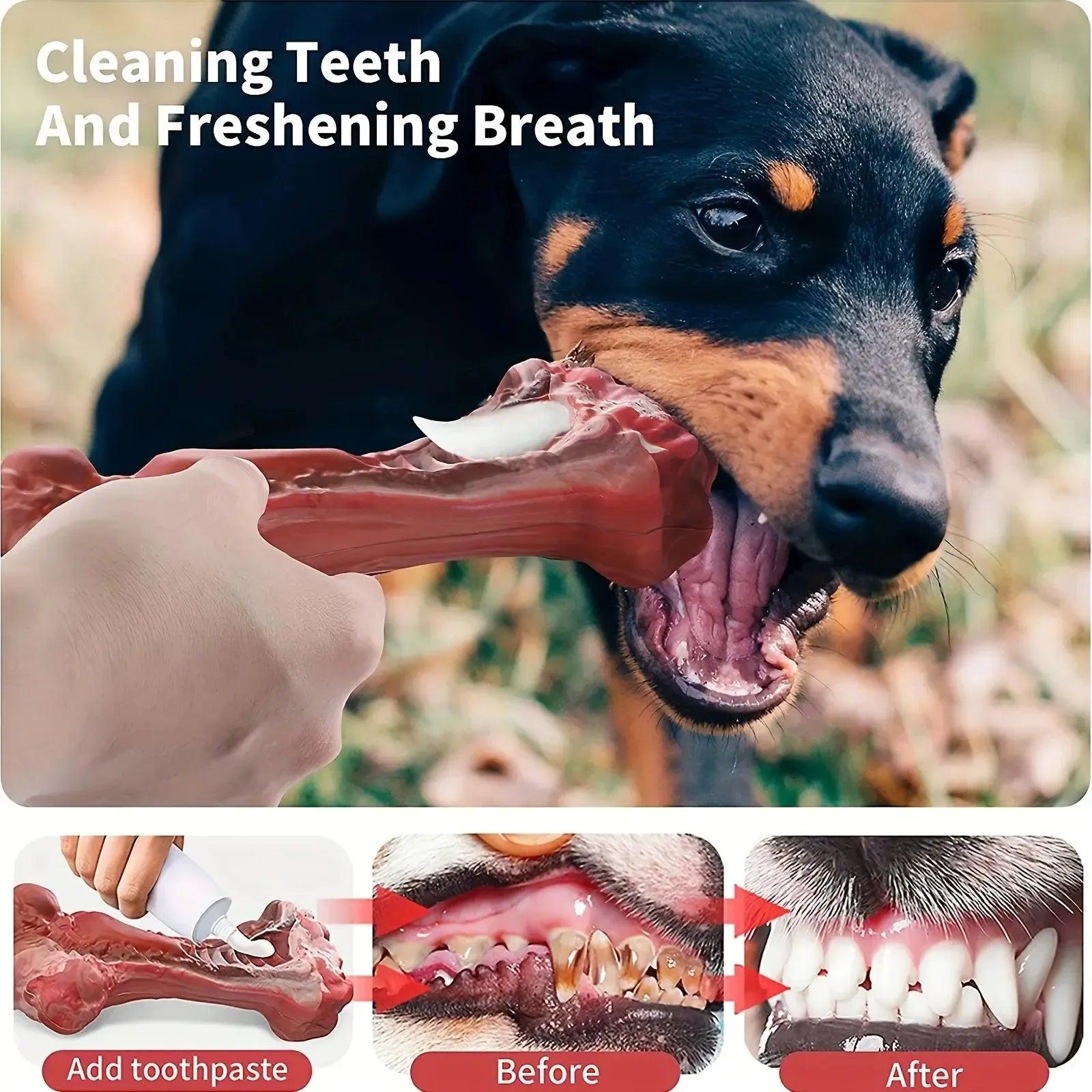 Realistic Bone Chew Toy for Large Dogs and Aggressive Chewers