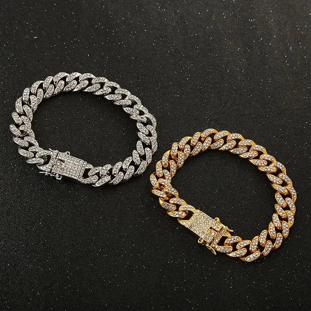 Rhinestone Dog Chain Collar | Jeweled Stainless Steel Link