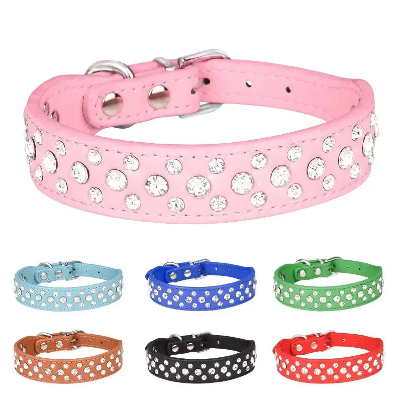 Rhinestone Studded Dog Collar