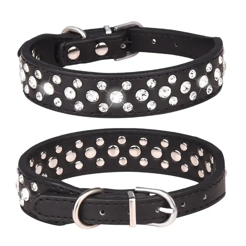 Rhinestone Studded Dog Collar