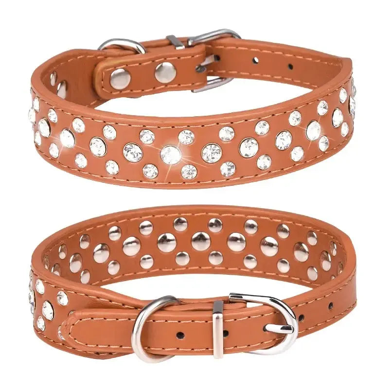 Rhinestone Studded Dog Collar
