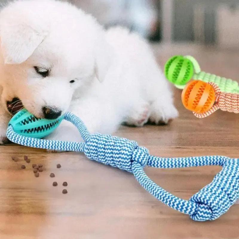 Rope Ball Chew Toy with Treat Dispenser for Medium & Large Dogs