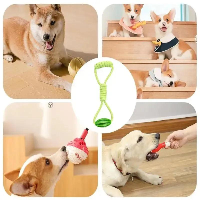 Rope Ball Chew Toy with Treat Dispenser for Medium & Large Dogs