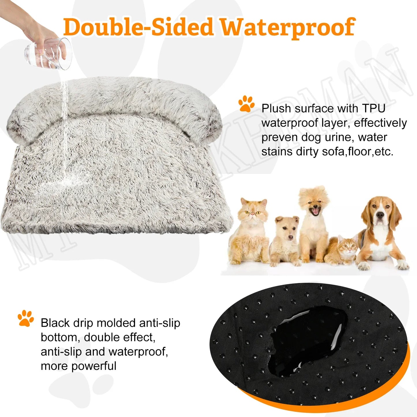 Warm Washable Dog Blanket Bed for Floors and Sofas