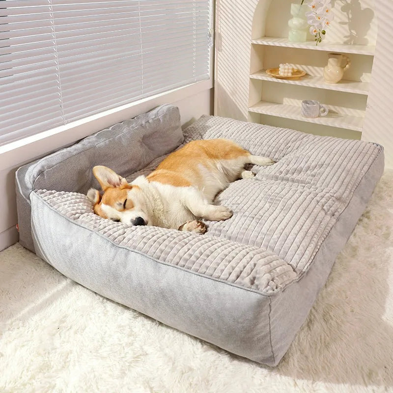 Plush Sofa Dog Bed | Washable & Supportive