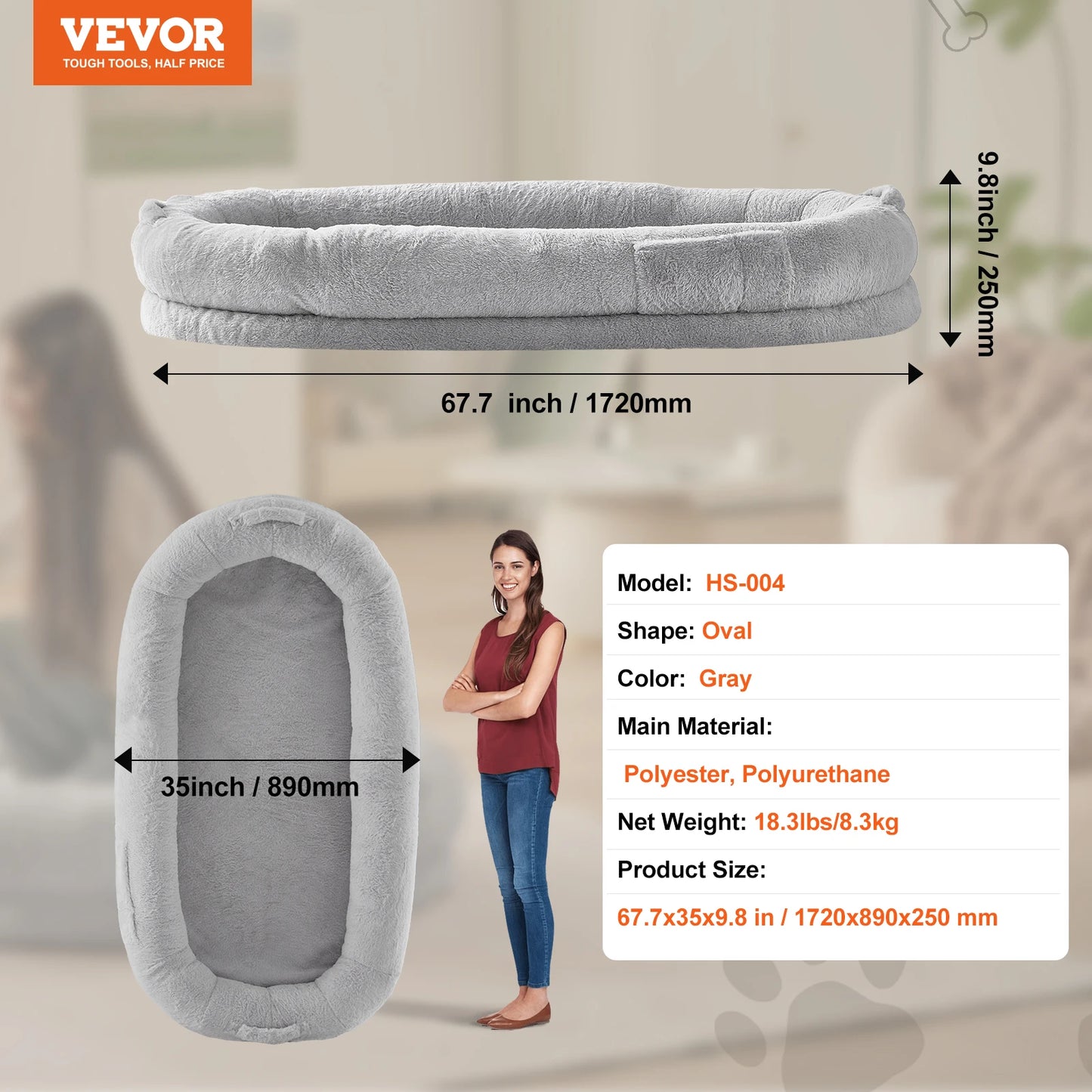 Orthopedic Washable Human Dog Bed For Adults And Large Dogs