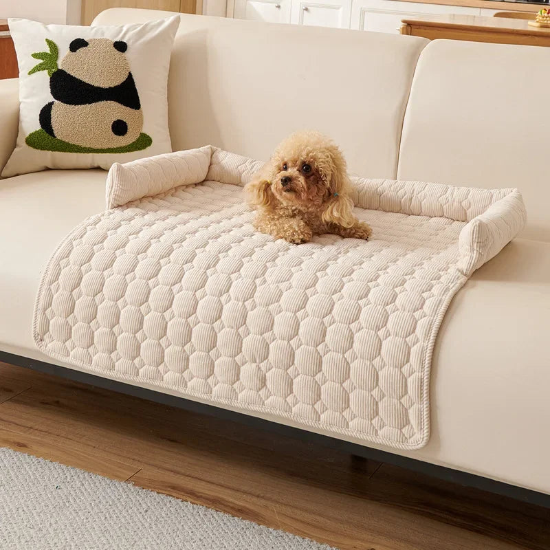 Washable Dog Couch Bed With Waterproof Cover And Anti-Slip Base
