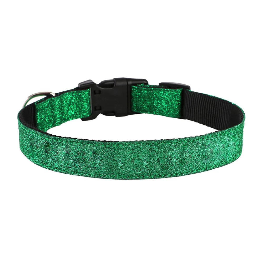 Sparkle Dog Collar | Nylon-Leather, Adjustable, Quick-Release
