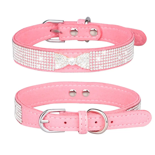 Rhinestone Dog Collar | Sparkly Bow Design