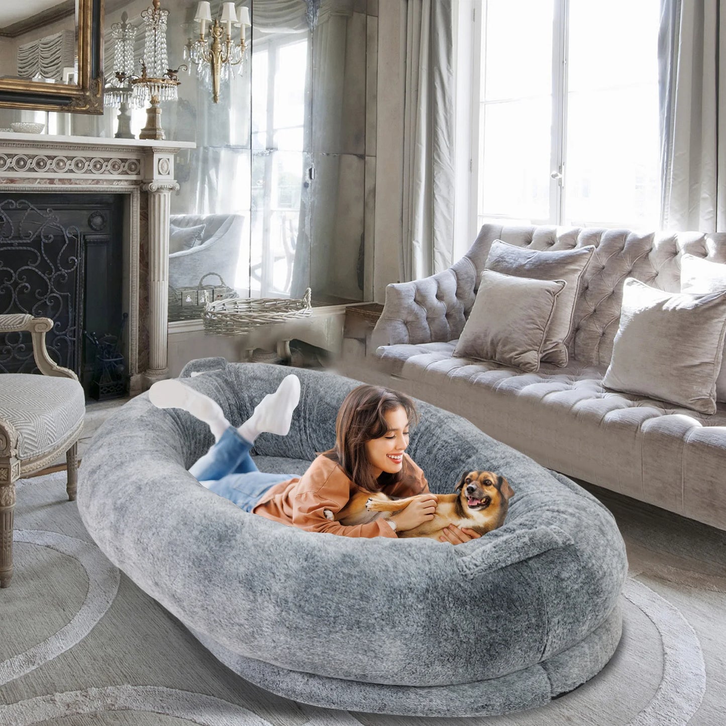 Orthopedic Washable Human Dog Bed For Adults And Large Dogs