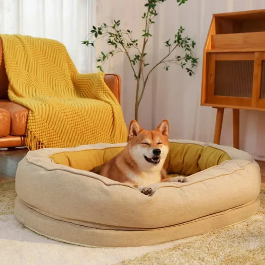 Washable Cushion Dog Bed with Foam Support Waterproof Removable Cover