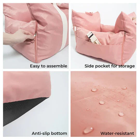Waterproof Dog Car Seat Bed With Removable Washable Cover
