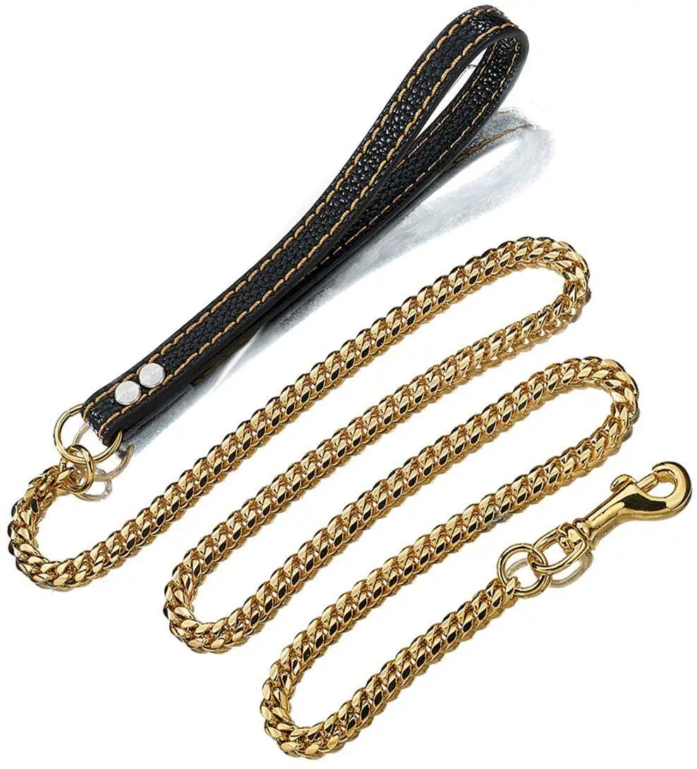Gold Chain Dog Collar for Strong Dogs – Stainless Steel