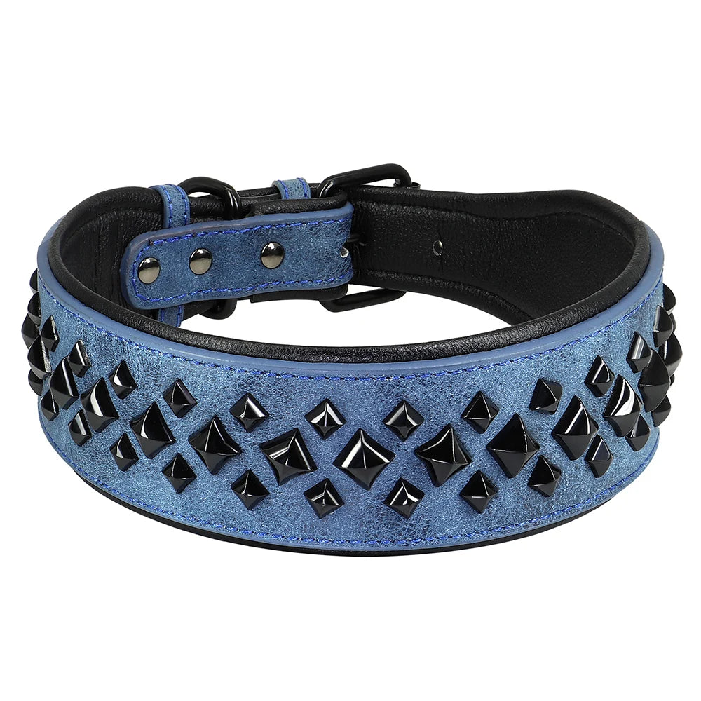 XL Strong Studded Dog Collar | Leather for Staffie & Bully