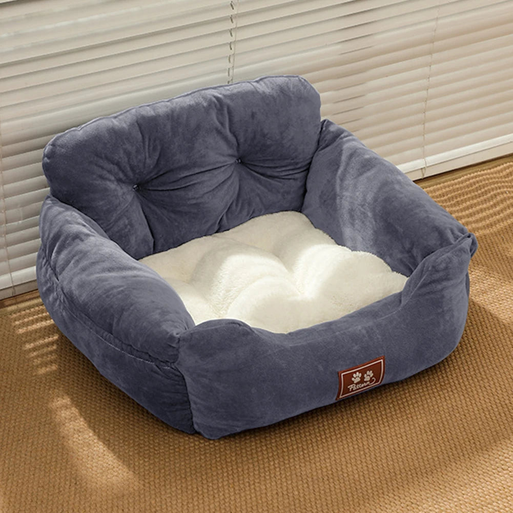 Dog Car Seat Bed Washable Travel with Straps & Pockets