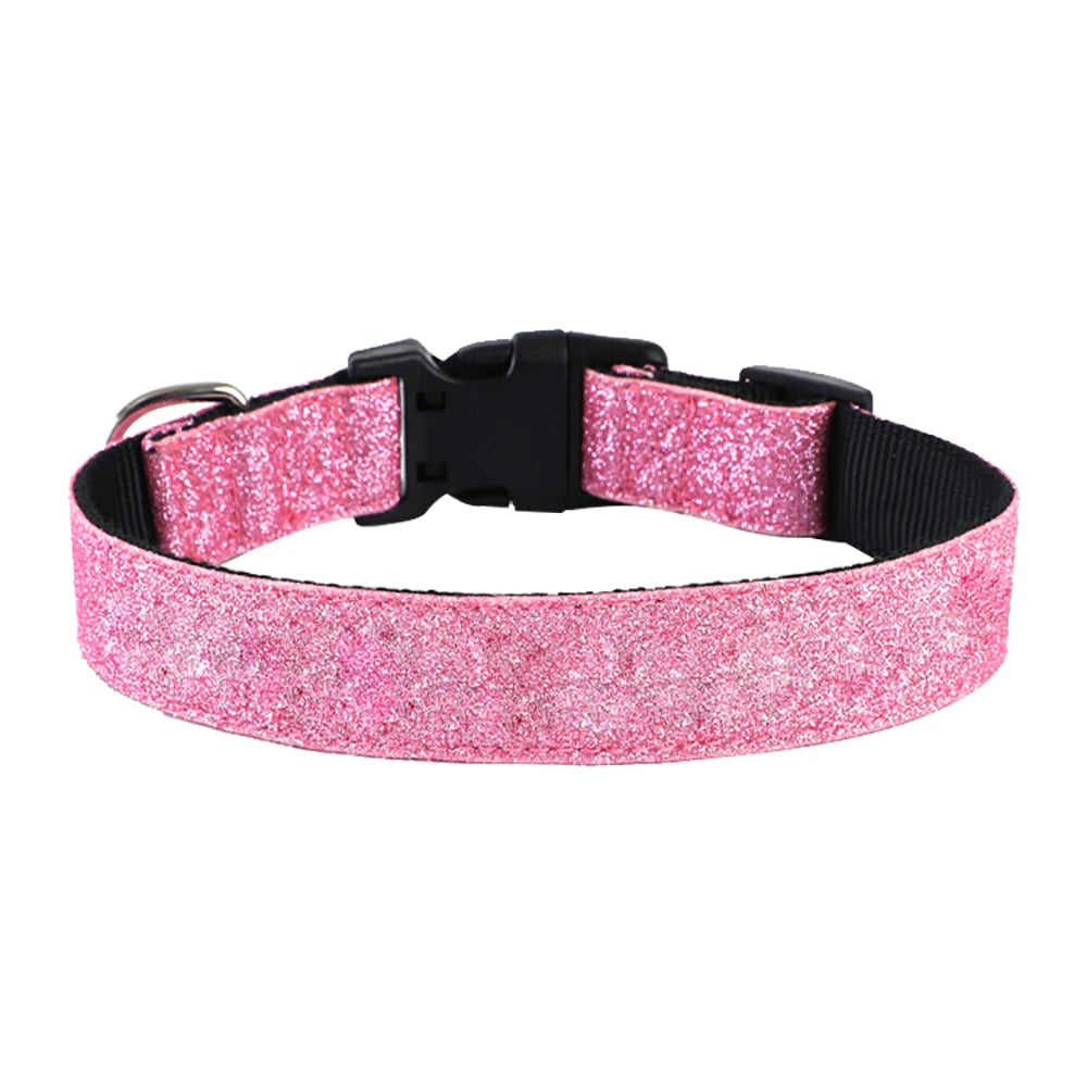 Sparkle Dog Collar | Nylon-Leather, Adjustable, Quick-Release