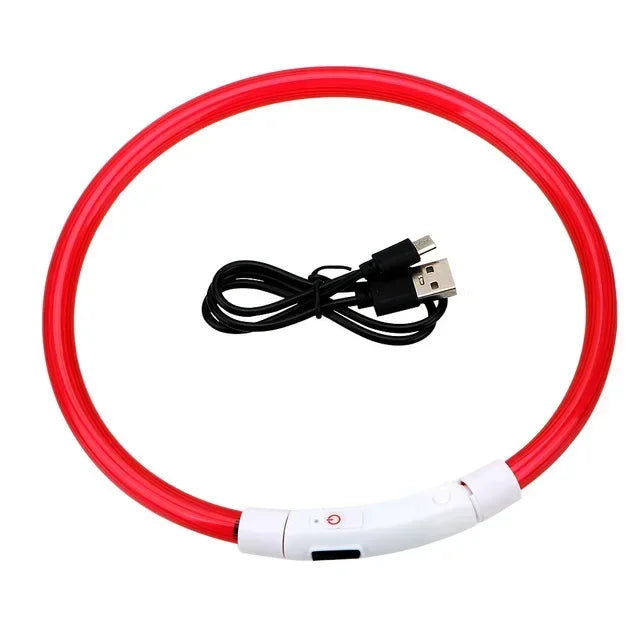 USB Rechargeable LED Dog Collar – Adjustable Glow & Cut-to-Fit