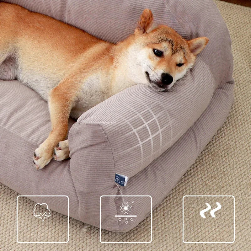 Sofa-Style Dog Bed with Raised Sides | Washable Cover
