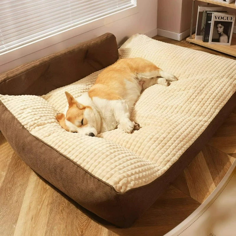 Plush Sofa Dog Bed | Washable & Supportive