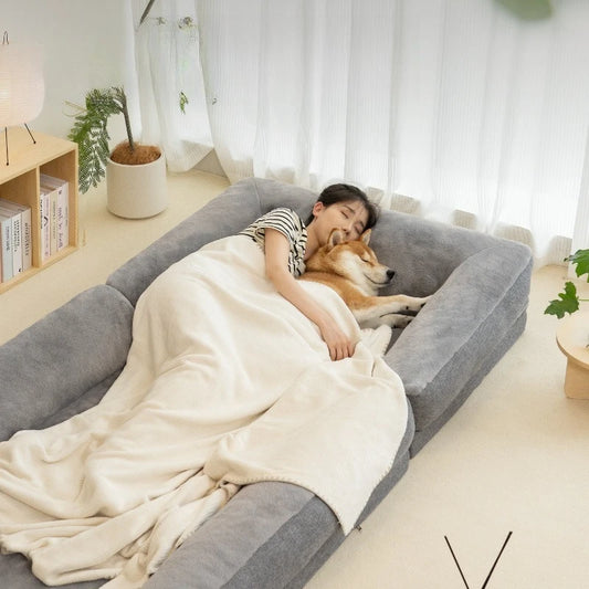 180cm Orthopedic Washable Dog Couch Bed For Humans And Large Dogs