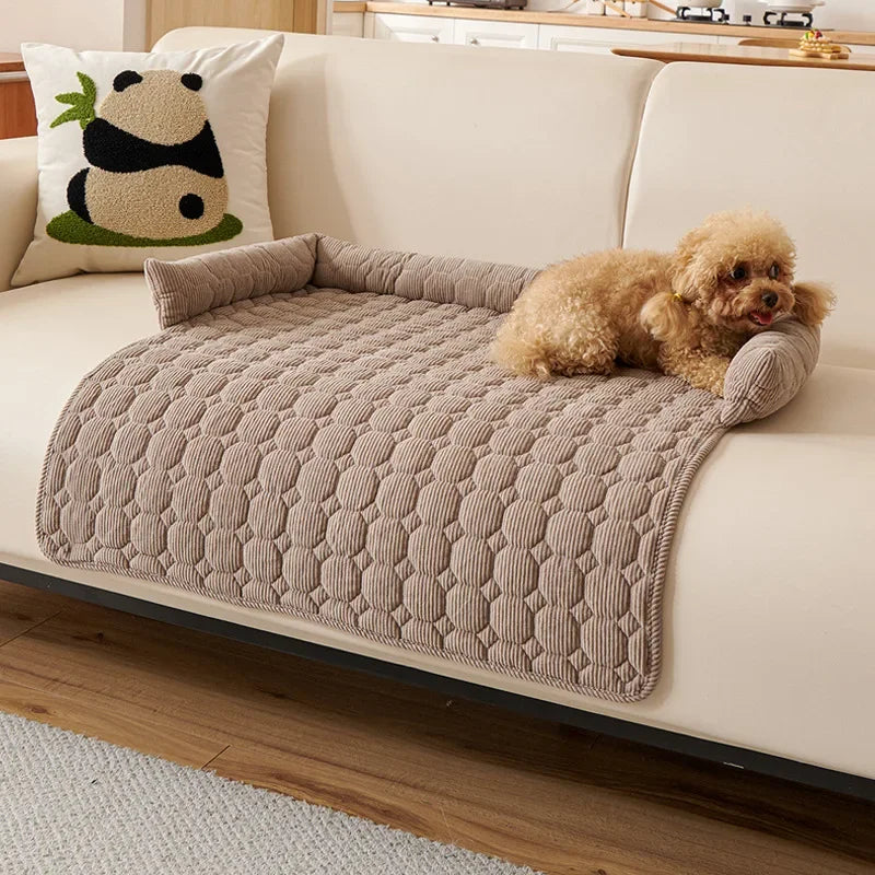 Washable Dog Couch Bed With Waterproof Cover And Anti-Slip Base