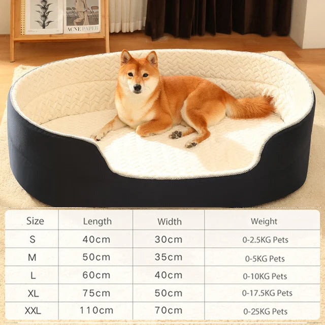 Orthopedic Washable Sherpa Fleece Dog Sofa Bed