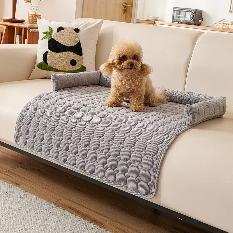 Washable Dog Couch Bed With Waterproof Cover And Anti-Slip Base