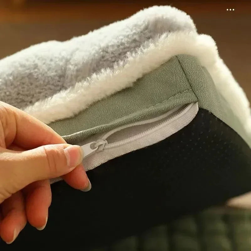 Orthopedic Winter Dog Bed With Memory Foam And Washable Cover