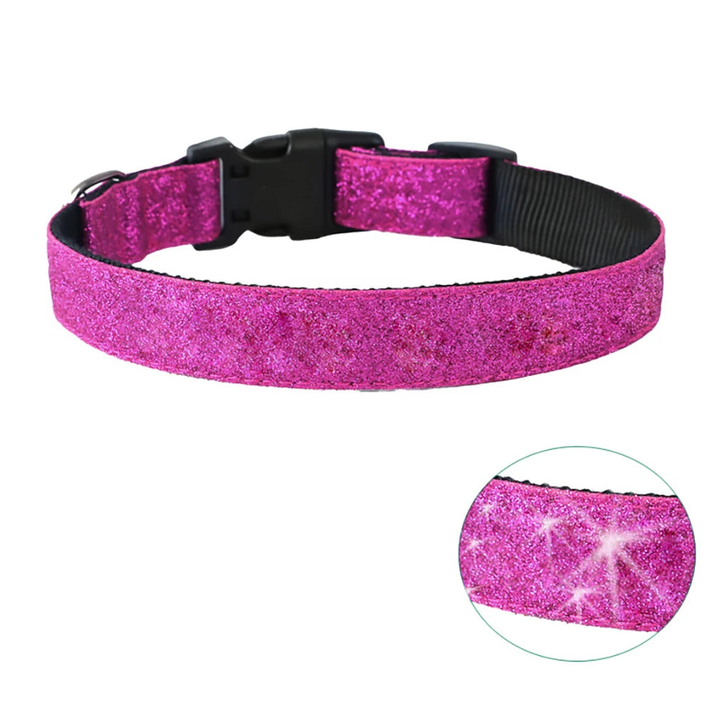 Sparkle Dog Collar | Nylon-Leather, Adjustable, Quick-Release