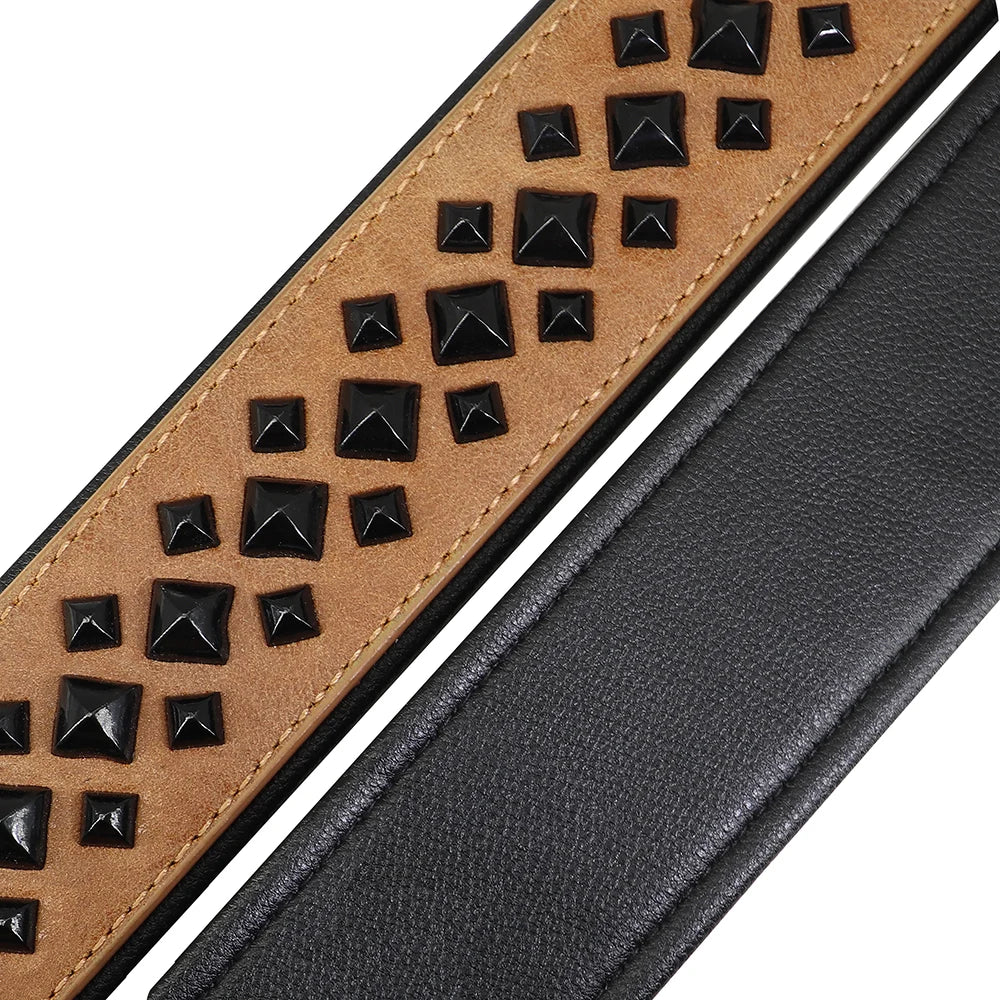 XL Strong Studded Dog Collar | Leather for Staffie & Bully