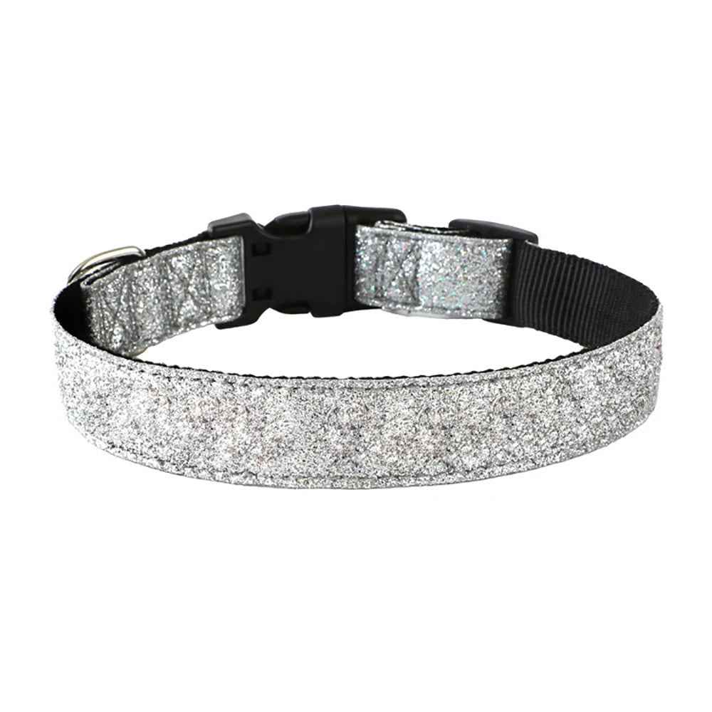 Sparkle Dog Collar | Nylon-Leather, Adjustable, Quick-Release