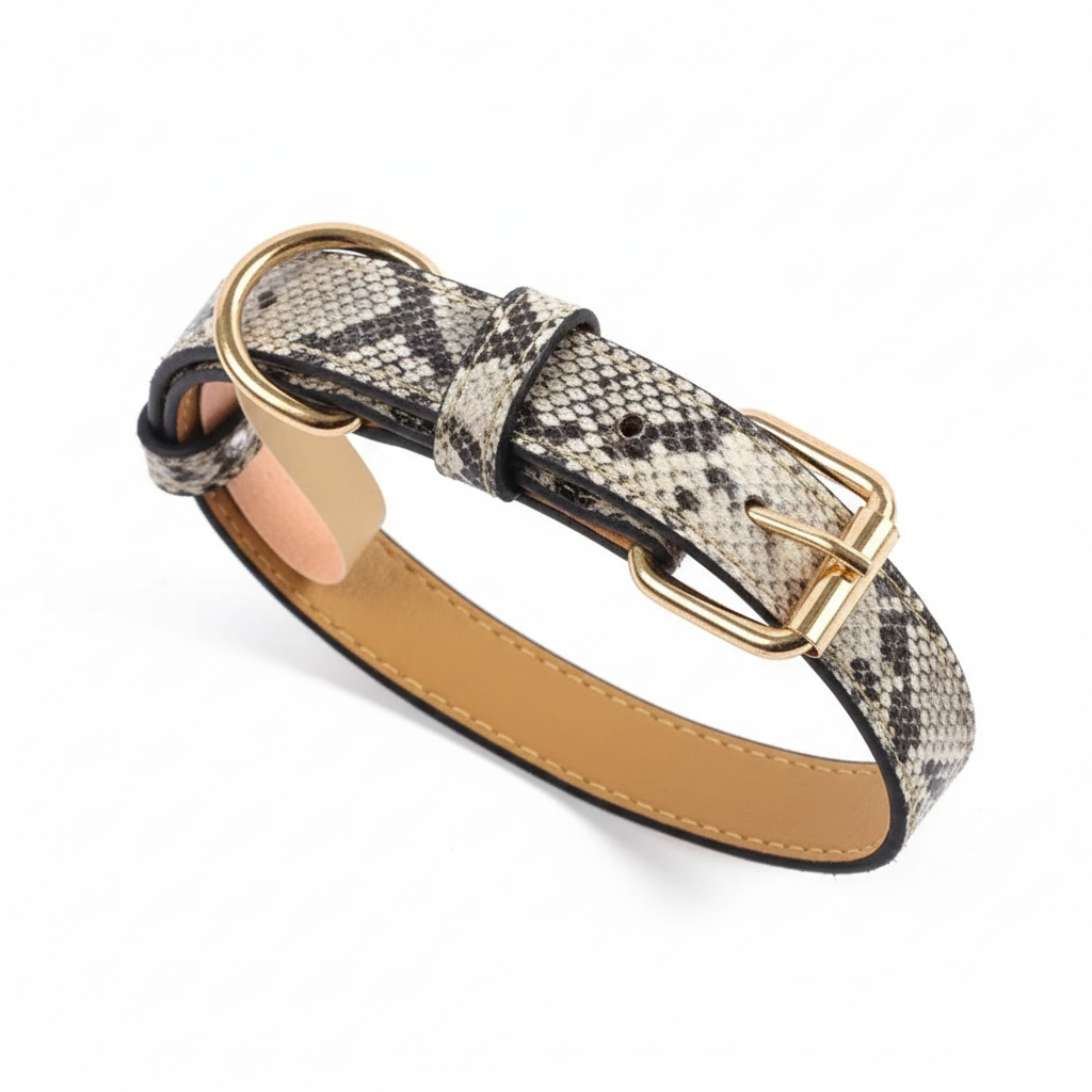 Snake Printed Dog Collar