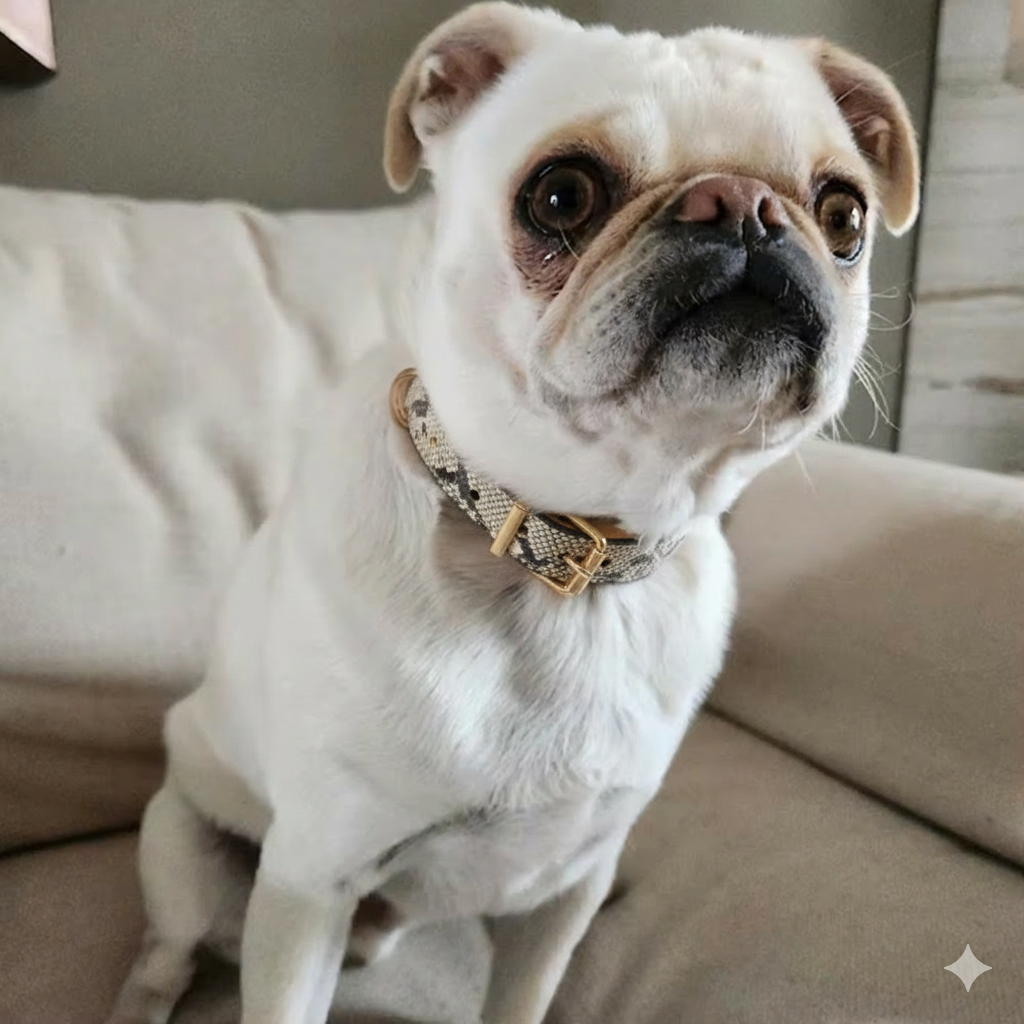 Snake Printed Dog Collar