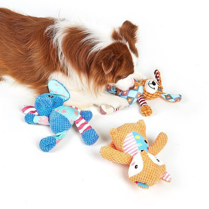 Soft Plush Elephant Toy with Squeaker – Durable Dog Play