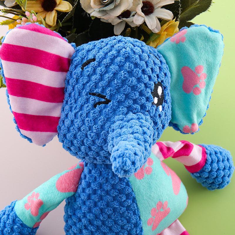 Soft Plush Elephant Toy with Squeaker – Durable Dog Play