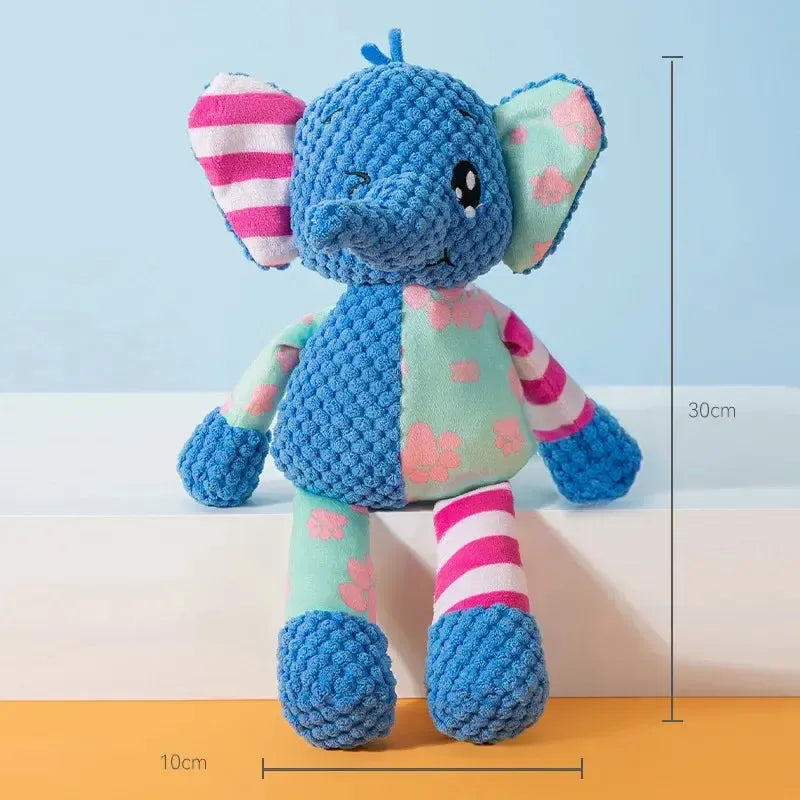 Soft Plush Elephant Toy with Squeaker – Durable Dog Play