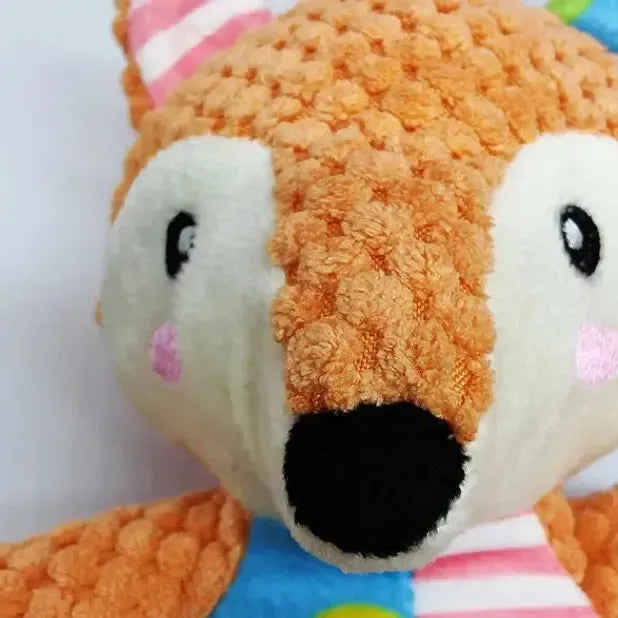 Soft Plush Fox Toy with Squeaker – Durable Dog Play