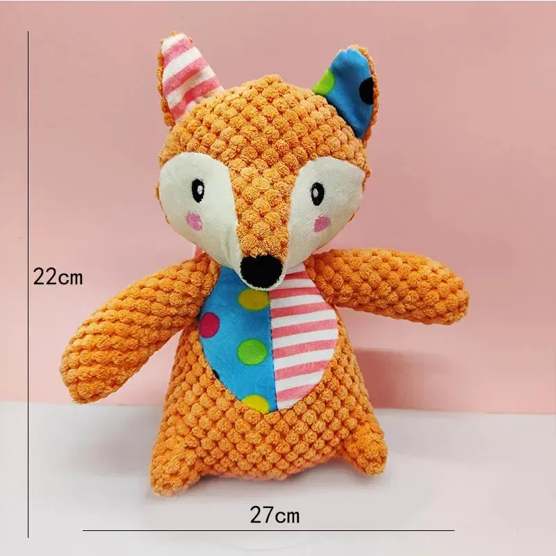 Soft Plush Fox Toy with Squeaker – Durable Dog Play