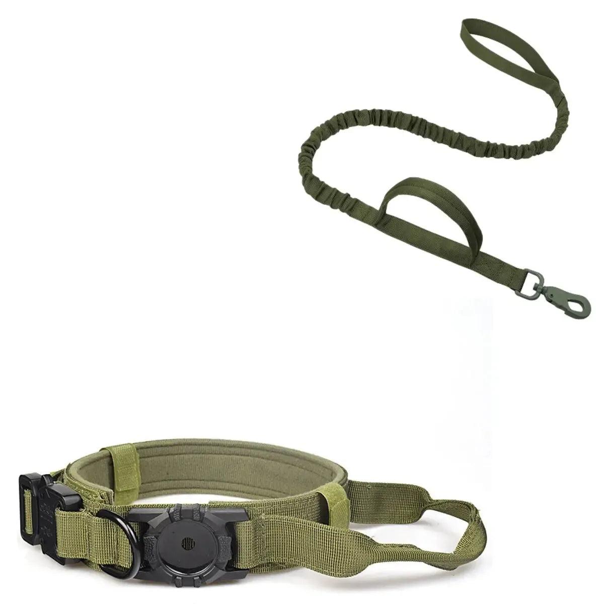 Tactical AirTag Dog Collar with Handle for GPS Tracking